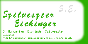 szilveszter eichinger business card